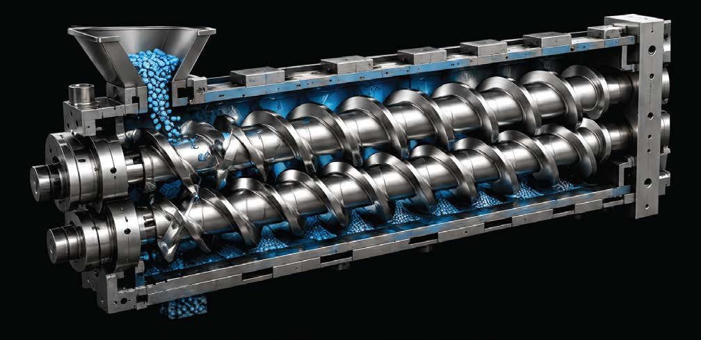 Co-rotating twin screw extruder